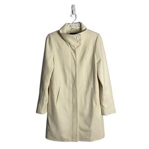 RW&CO Women's Ivory Single Breasted Wool Blend Coat